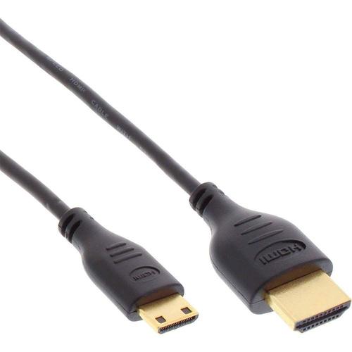 InLine High Speed Premium - Câble HDMI avec Ethernet - 19 pin mini HDMI Type C mâle pour HDMI mâle - 50 cm - triple paire torsadée blindée - noir - support 4K