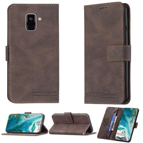 Coque Pour Samsung Galaxy A8 2018 Coque Compatible Avec Samsung Galaxy A8 2018 Coque Etui Housse Case Cover Bf09 Brown