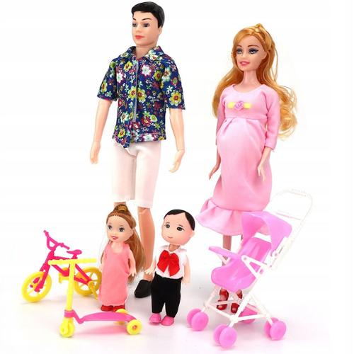 Poupée Barbie Famille - 5 personnes (Papa Maman Enceinte deux