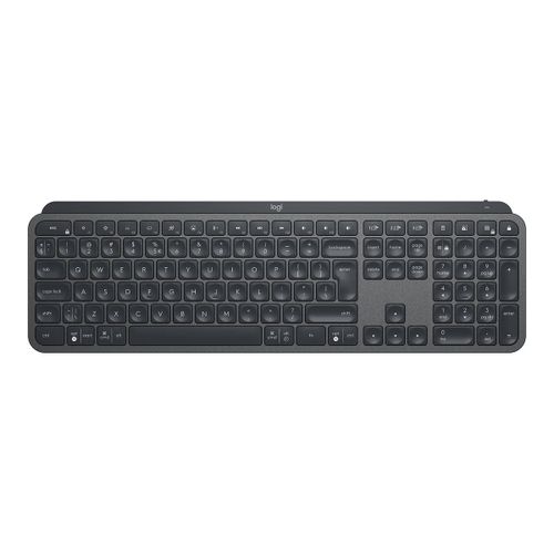 Logitech MX Keys - Clavier - rétroéclairé - sans fil - Bluetooth, 2.4 GHz - QWERTY - International US - graphite