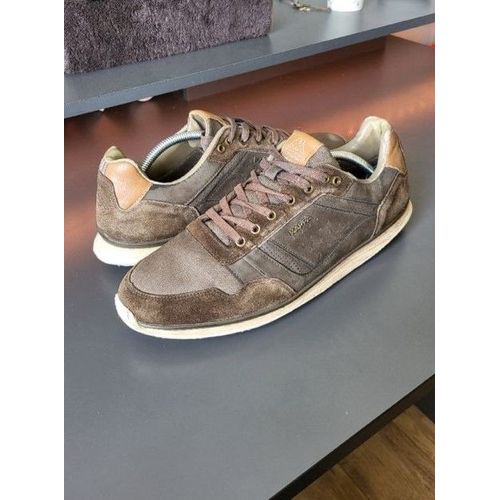 Kappa Chaussure Marron Et Blanc En Daim Et Cuir 46 Eu / 12 Us Homme Et Femme Basket De Ville