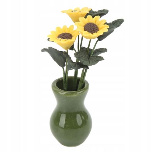 1/12 Pot De Tournesol De Maison De Poupée