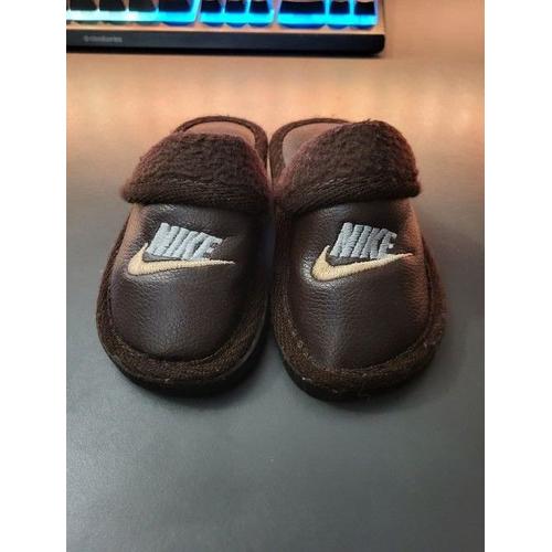 Nike Chausson Marron En Cuir Intérieur En Laine 26 Eu / 9.5 Us / 16,4 Cm Bébé Et Enfants