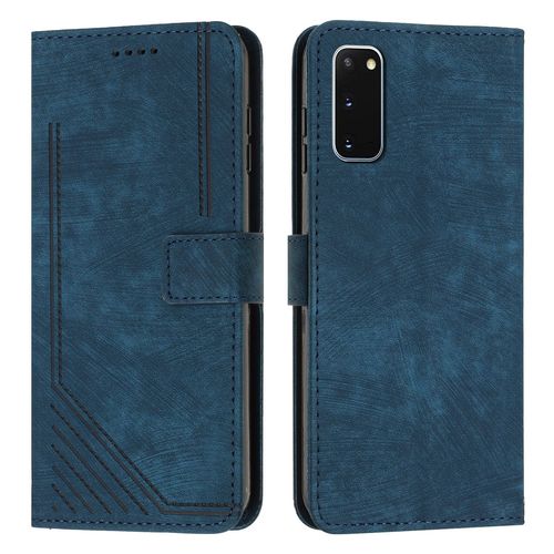 Coque Pour Samsung Galaxy S20,Etui De Samsung Galaxy S20 Premium En Cuir Pochette Protection,Étui Pour Samsung Galaxy S20 Portefeuille Rabat Clapet Case,Bleu