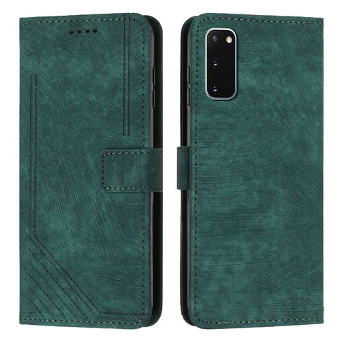 Coque Pour Samsung Galaxy S20,Etui De Samsung Galaxy S20 Premium En Cuir Pochette Protection,Étui Pour Samsung Galaxy S20 Portefeuille Rabat Clapet Case,Vert