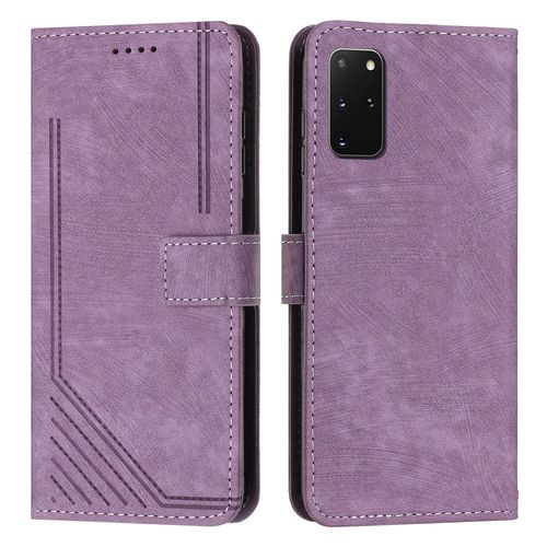 Coque Pour Samsung Galaxy S20 Plus,Etui De Samsung Galaxy S20+ Premium En Cuir Pochette Protection,Étui Pour Samsung Galaxy S20 Plus Portefeuille Rabat Clapet Case,Violet