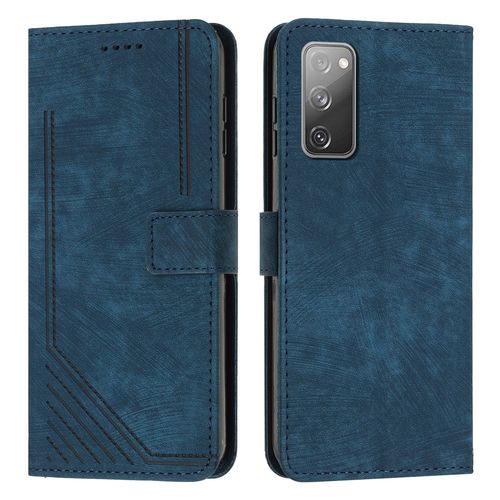 Coque Pour Samsung Galaxy S20 Fe,Etui De Samsung Galaxy S20 Fe Premium En Cuir Pochette Protection,Étui Pour Samsung Galaxy S20 Fe Portefeuille Rabat Clapet Case,Bleu