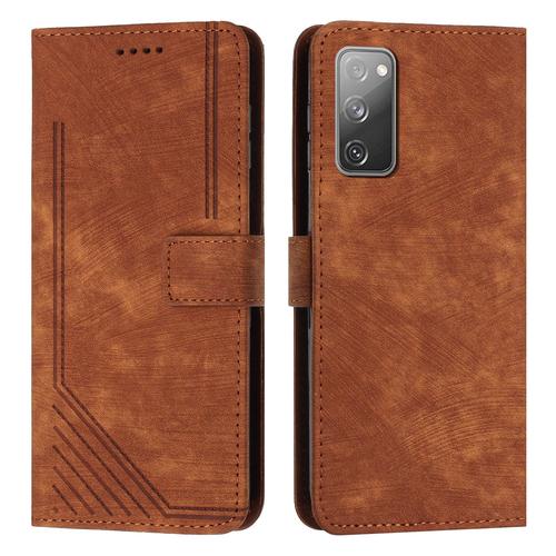 Coque Pour Samsung Galaxy S20 Fe,Etui De Samsung Galaxy S20 Fe Premium En Cuir Pochette Protection,Étui Pour Samsung Galaxy S20 Fe Portefeuille Rabat Clapet Case,Marron