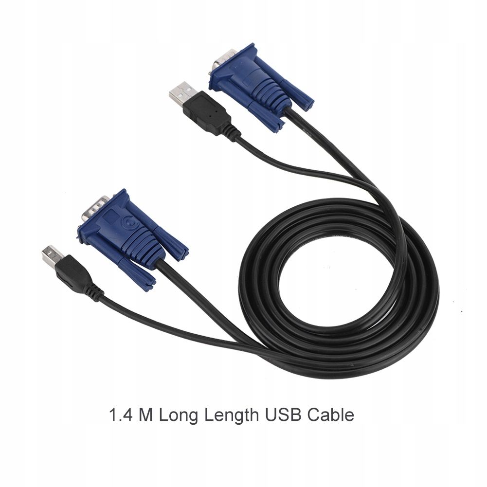 Cble de commutation KVM 1,4 m USB 2.0 - 2
