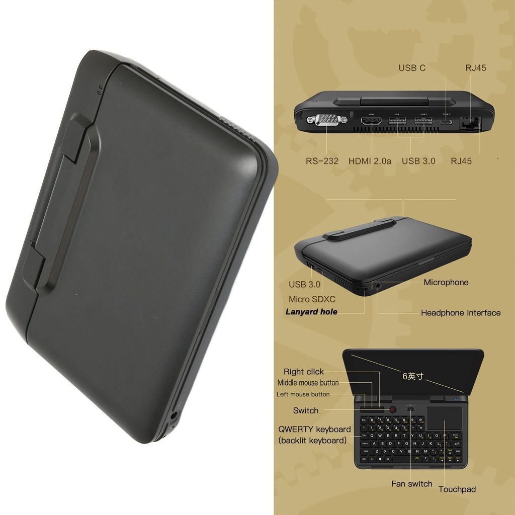 Micro PC portable 8 Go DDR4 RAM 256 Go M.2 SSD pour - 7