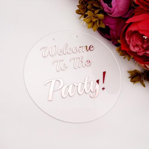 Panneau acrylique transparent Welcome to the Party, carte de confrontation,  decoration de fete d'anniversaire, 1 PC