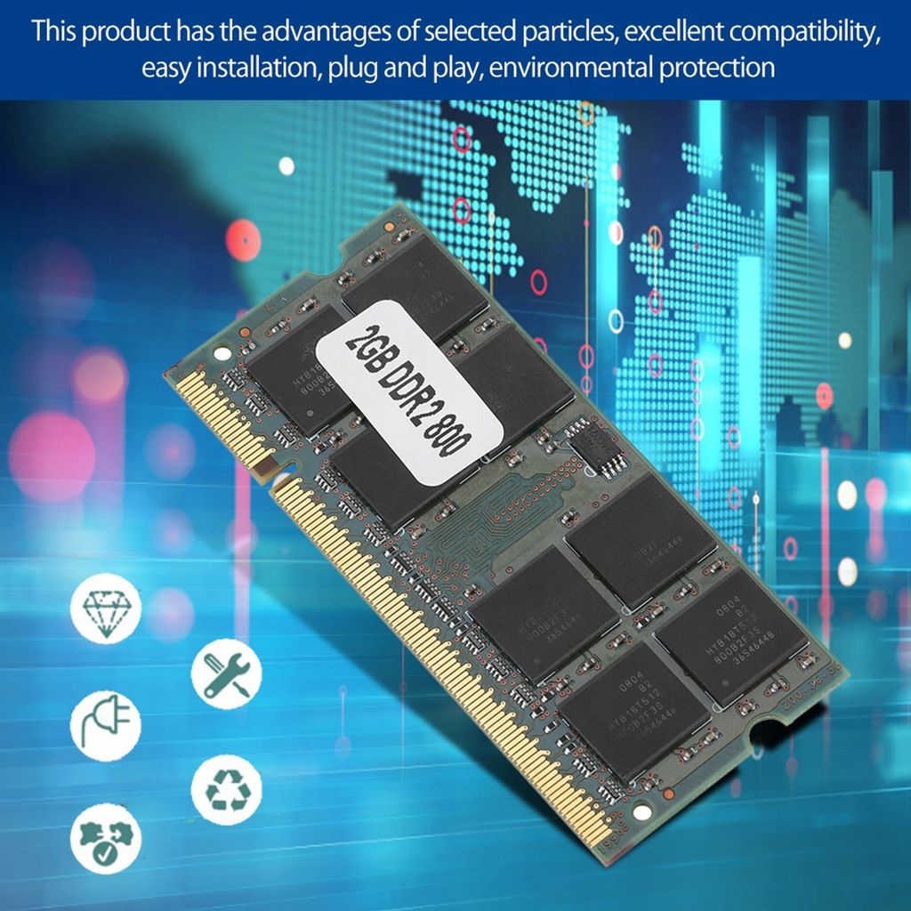 DDR2 2G 800MHZ pour ordinateur portable PC2-6400 entierement... - 5