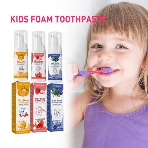 Dentifrice En Mousse Pour Enfants Nettoyage Des Dents Blanc Brillant Anti-Carie Saveur De Fruits Presse Mousse Dentifrice 