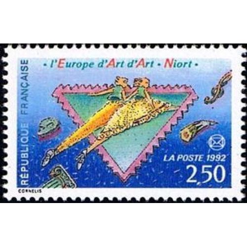 Timbre France 1992, Oblitéré - Congrès Des Sociétés Philatéliques Françaises À Niort - 2.50 - Yt2758
