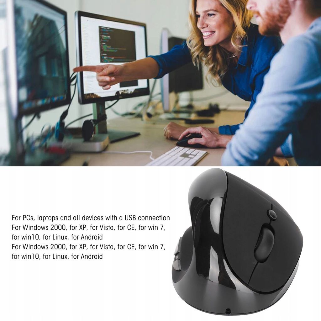 Souris Verticale Main Gauche 2.4G Sans Fil Verticale - 9