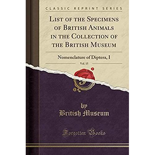 Museum, B: List Of The Specimens Of British Animals In The C