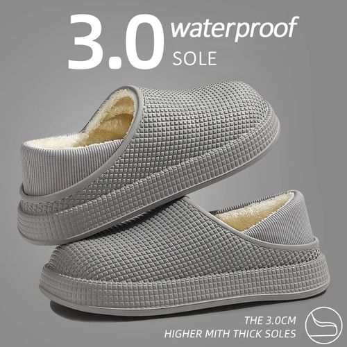 Oligpantoufles D'intérieur Unisexes,Sandales Chaudes Pour La Maison,Chaussures Solides,Imperméables,Semelle Optique Souple,Chaussures En Fourrure Amusantes Pour Femmes Et Hommes,Utilisation Pour Les