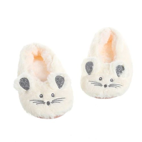 Chaussons Chauds D'hiver Pour Femmes,Fourrure Floue,Peluche,Poignée Coordonnante,Intérieur Moelleux,Chaussures De Sol Brodées D'oreilles De Souris Pour Femmes Paresseuses