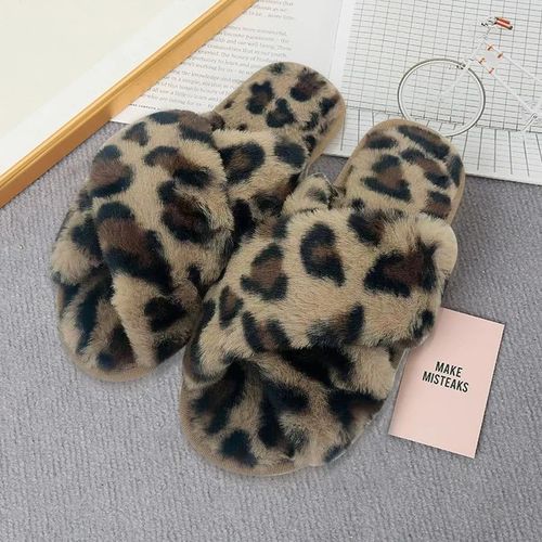 Chaussures Pantoufles Croisées En Fourrure Moelleuse Pour Femmestoboggans Pour La Maisonplateforme Intérieuretongs De Sol Plateschaussures Pour Dameshivermode