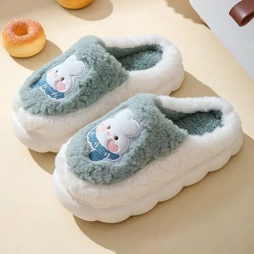 Chaussures Jolies Pantoufles De Maison Respirantes Pour Femmesmotif De Lapin Mignonpelucheextérieurdesign Rehaussanthiver