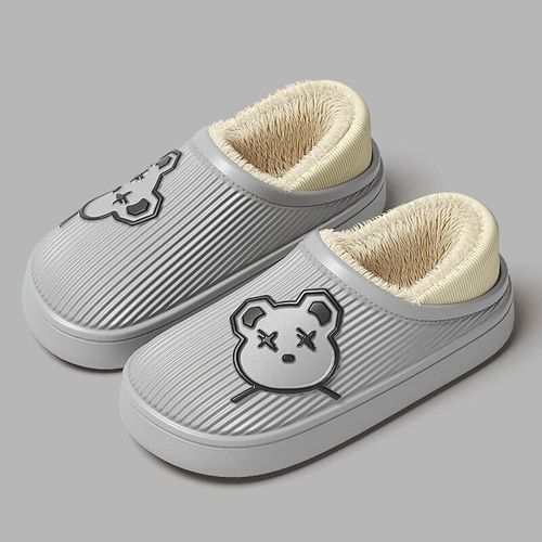 Oligpantoufles D'intérieur Unisexes,Sandales Chaudes Pour La Maison,Chaussures Solides,Imperméables,Semelle Optique Souple,Chaussures En Fourrure Amusantes Pour Femmes Et Hommes,Utilisation Pour Les