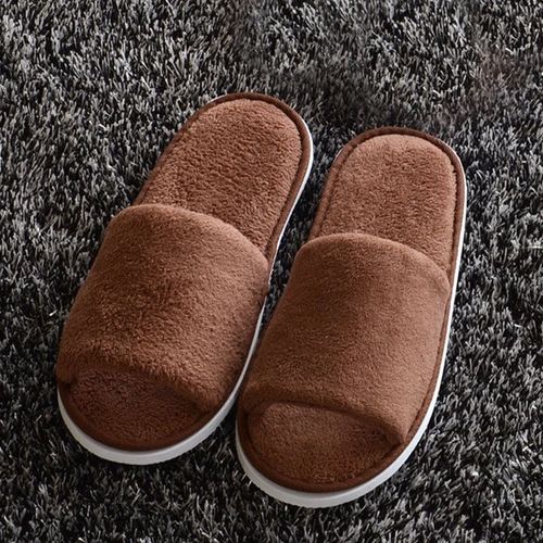 Pantoufles D'hiver En Fourrure Pour Femmes,Tongs Parker Ouvertes,Épaisses,Chaudes,Chaussures De Maison En Peluche,Pantoufles D'intérieur Pour Couple,Toboggans De Chambre À Coucher,