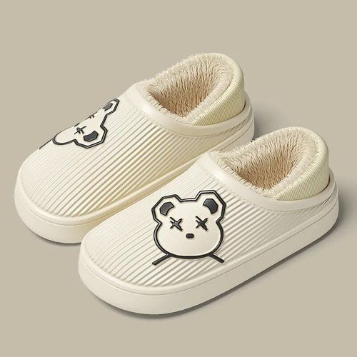 Oligpantoufles D'intérieur Unisexes,Sandales Chaudes Pour La Maison,Chaussures Solides,Imperméables,Semelle Optique Souple,Chaussures En Fourrure Amusantes Pour Femmes Et Hommes,Utilisation Pour Les