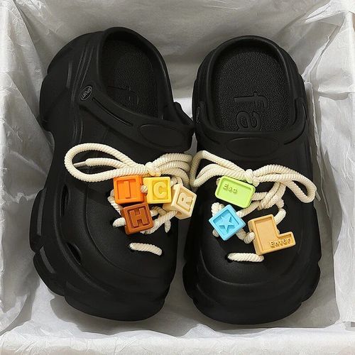 Qyckaby-Chaussures De Jardin À Trous De Chat Pour Femmes,Sandales Souples D'été À Semelle Optique À Talons Hauts,Pantoufles De Plage D'extérieur Bricolage,2023
