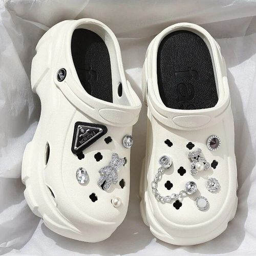 Chaussures Qyckabychaussures De Jardin Trous De Chat Pour Femmessandales Souples D'été Semelle Optique Talons Hautspantoufles De Plage D'extérieur Bricolage