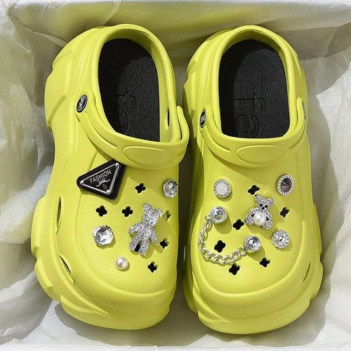 Qyckaby-Chaussures De Jardin À Trous De Chat Pour Femmes,Sandales Souples D'été À Semelle Optique À Talons Hauts,Pantoufles De Plage D'extérieur Bricolage,2023