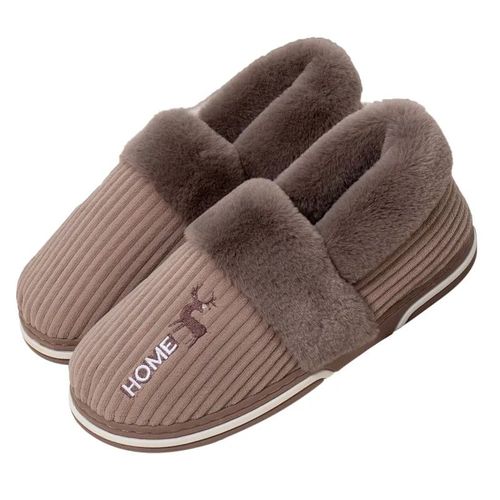 Comwarm-Pantoufles Antidérapantes En Fourrure Et Peluche Pour Femme,Chaussures D'extérieur,Respirantes,Optiques,Semelle Plate,Souples,Pour La Maison,Hiver