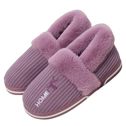 Chaussures Comwarmpantoufles Antidérapantes En Fourrure Et Peluche Pour Femmechaussures D'extérieurrespirantesoptiquessemelle Platesouplespour La Maisonhiver