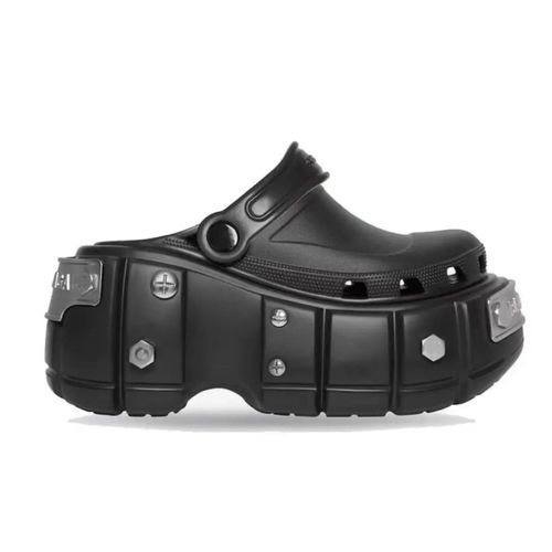 Chaussures Pantoufles D'été Plateforme Punk Risale Pour Femmechaussures Créatives Raccords Métalliquesépaissesdécontractéesmocassins D'extérieur
