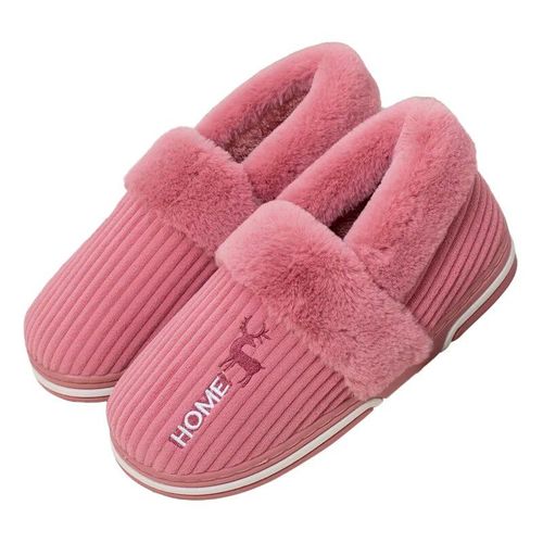 Chaussures Comwarmpantoufles Antidérapantes En Fourrure Et Peluche Pour Femmechaussures D'extérieurrespirantesoptiquessemelle Platesouplespour La Maisonhiver