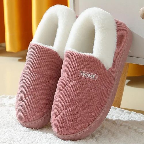Chaussures Comwarmpantoufles Antidérapantes En Fourrure Et Peluche Pour Femmechaussures D'extérieurrespirantesoptiquessemelle Platesouplespour La Maisonhiver