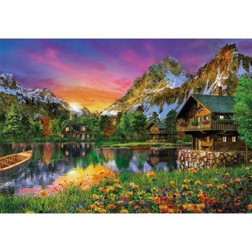 Puzzle Adulte Paysage Lac Alpin - 6000 Pieces - Set Puzzle Collection Montagne Et Lac + 1 Carte Tigre