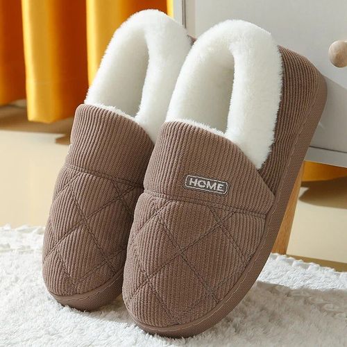 Chaussures Comwarmpantoufles Antidérapantes En Fourrure Et Peluche Pour Femmechaussures D'extérieurrespirantesoptiquessemelle Platesouplespour La Maisonhiver