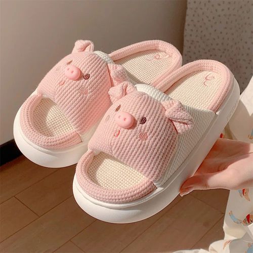 Chaussures Pantoufles De Cochon Mignonnes Pour Femmechaussures D'niksouples Plateformeanimauxquatre Saisons