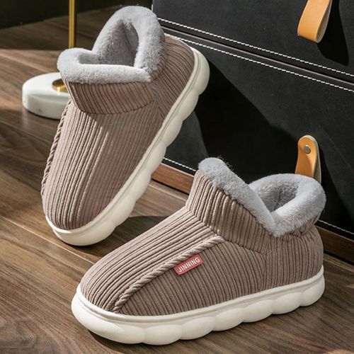 Chaussures Pantoufles Courtes En Peluche Coordonnantes Pour Coupletoboggans De Chambre Coucherchaussures D'intérieur Doucesfourrurechaudhivermaisonhommesfemmesnouvelle Mode