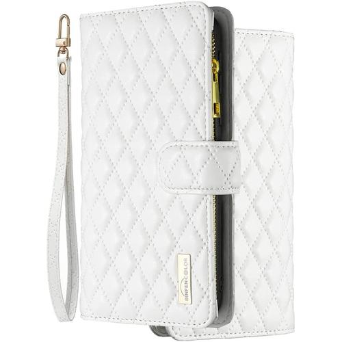 Housse Coque Pour Oppo Find X5 Pro Etui Cuir De Ceinture Portefeuille À Glissière Avec 9 Fentes Cartes Et Rabat Protecteur Silicone Souple Étuis Housse Pour Oppo Find X5 Pro, Blanc