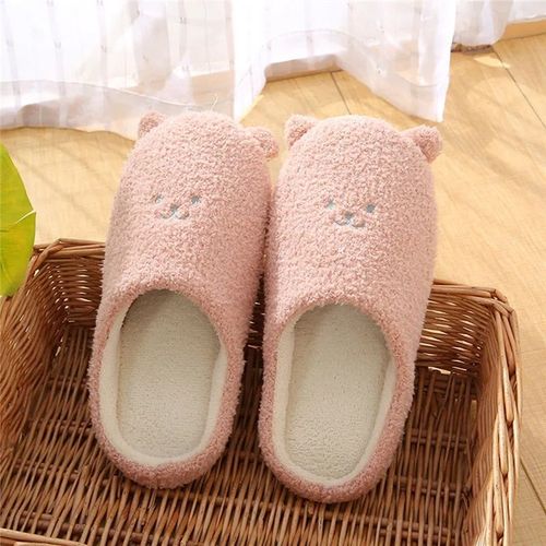 Chaussures Pantoufles En Peluche Coordonnantes Pour Femmestoboggans Chauds Pour L'hiverchaussures D'intérieur En Fourrure Pour La Maisontoboggans Silencieux Mignonschaussures De Sol Plates Pour