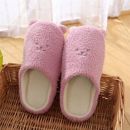 Chaussures Pantoufles En Peluche Coordonnantes Pour Femmestoboggans Chauds Pour L'hiverchaussures D'intérieur En Fourrure Pour La Maisontoboggans Silencieux Mignonschaussures De Sol Plates Pour
