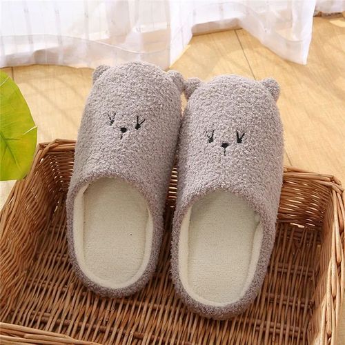 Chaussures Pantoufles En Peluche Coordonnantes Pour Femmestoboggans Chauds Pour L'hiverchaussures D'intérieur En Fourrure Pour La Maisontoboggans Silencieux Mignonschaussures De Sol Plates Pour