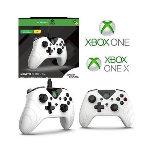 Manette Xbox One-S-X-Pc Filaire Blanche Ergonomique
