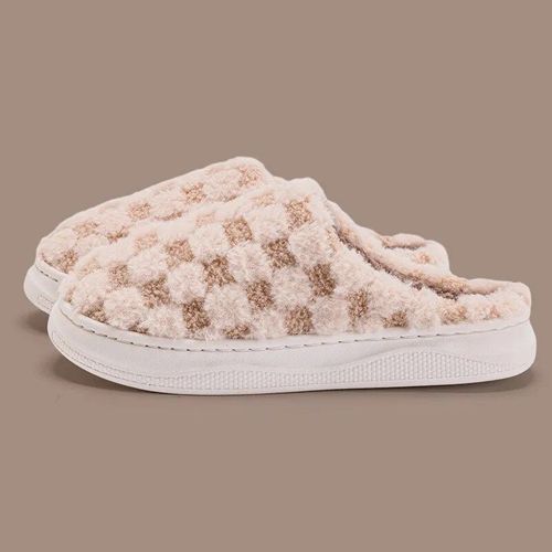 Chaussures Pantoufles En Coton Antidérapantes Pour Femmechaussures Semelle Optiqueen Peluchepour La Maisonautomne Et Hiver