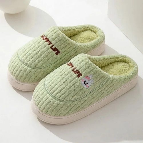 Chaussures Pantoufles En Coton Antidérapantes Pour Femmechaussures Semelle Optiqueen Peluchepour La Maisonautomne Et Hiver