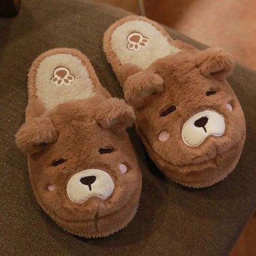 Chaussures Pantoufles Krasnopantoufles En Fourrure Moelleuses Pour Femmeschaussures Semelle Optique Plateformetoboggans De Maison En Mousse Mémoire De Forme Kawaiinoir Et Blancmignonhiver