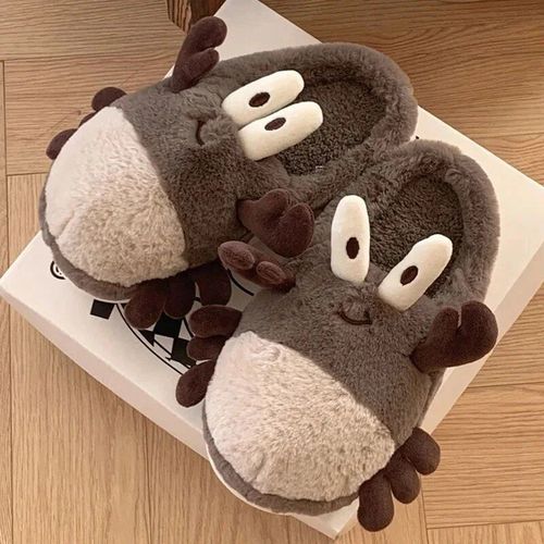 Chaussures Pantoufles Krasnopantoufles En Fourrure Moelleuses Pour Femmeschaussures Semelle Optique Plateformetoboggans De Maison En Mousse Mémoire De Forme Kawaiinoir Et Blancmignonhiver