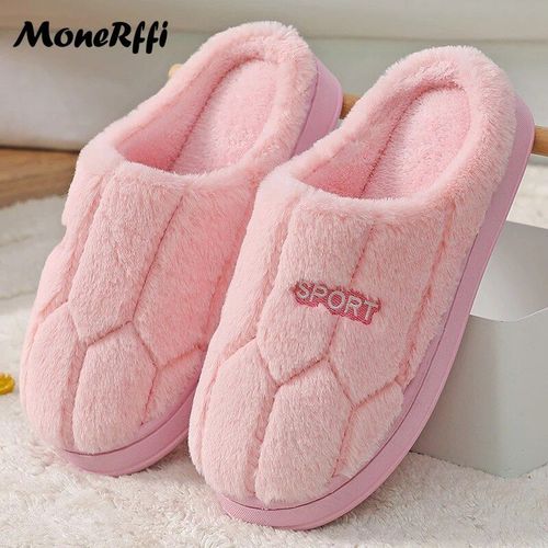 Chaussures Pantoufles D'intérieur En Fourrure Pour Couplestoboggans Moelleuxpantoufles En Peluche Chaudeschaussures En Coton Pour Dameschaussures De Chambre Pour Hommes Et Femmeshiver