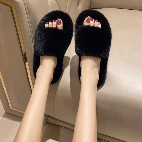 Chaussures Pantoufles En Coton Plateforme Pour Femmes4cmchaussures Plates Chaudesmaisonchambre Couchermaisonintérieurhiver
